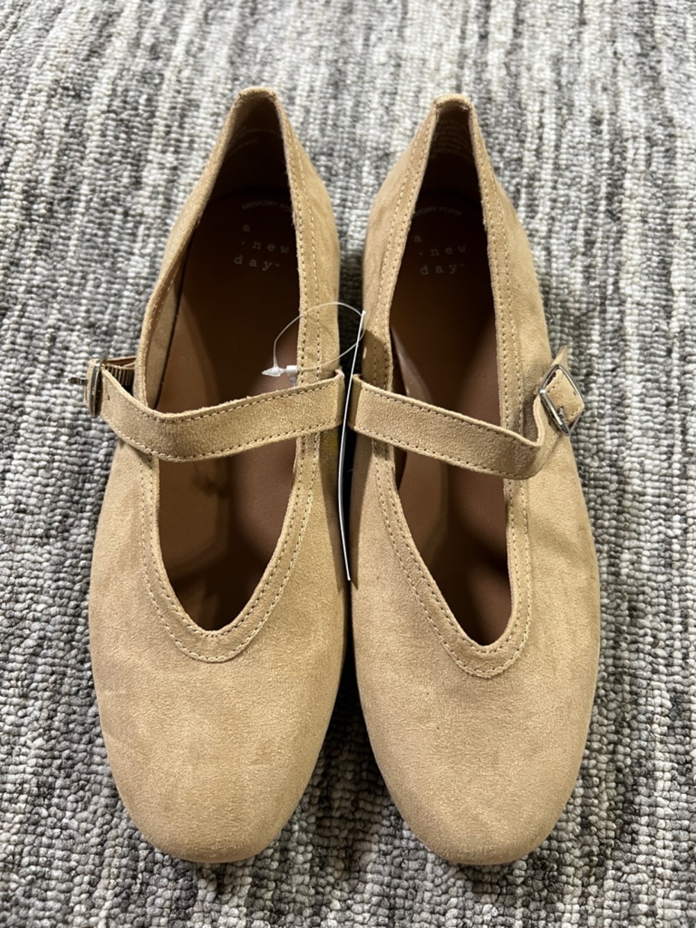 a new day Tan Suede Mary Jane Flats with Buckle Strap Various Sizes - Picture 4 of 10